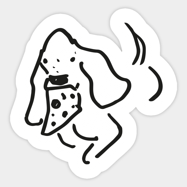 Pizza Thief Basset Hound Sticker by albertbassethound
